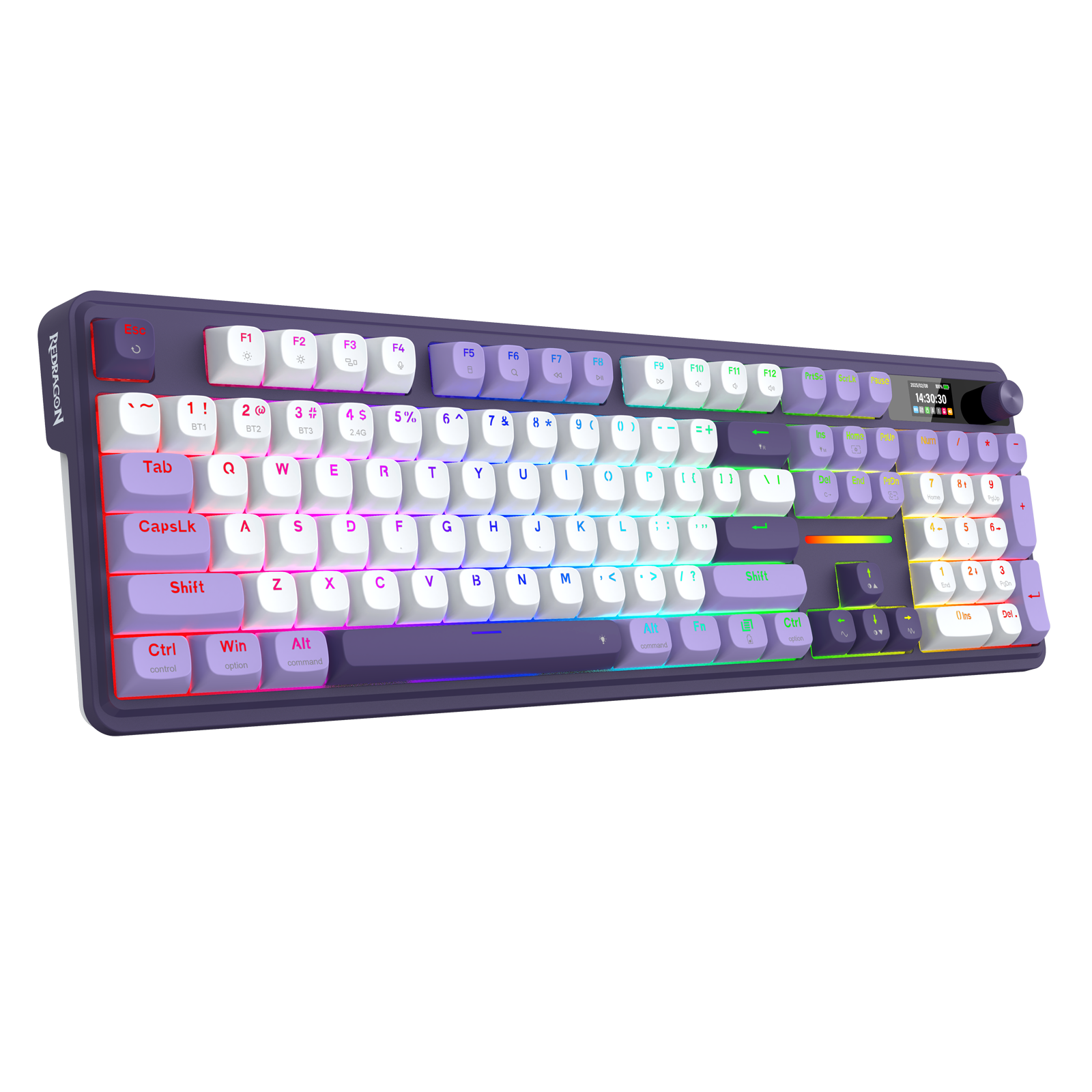 Redragon K762WP-RGB-PRO 3-Mode Keyboard Mekanik Gasket 104 Tombol dengan Layar LCD
