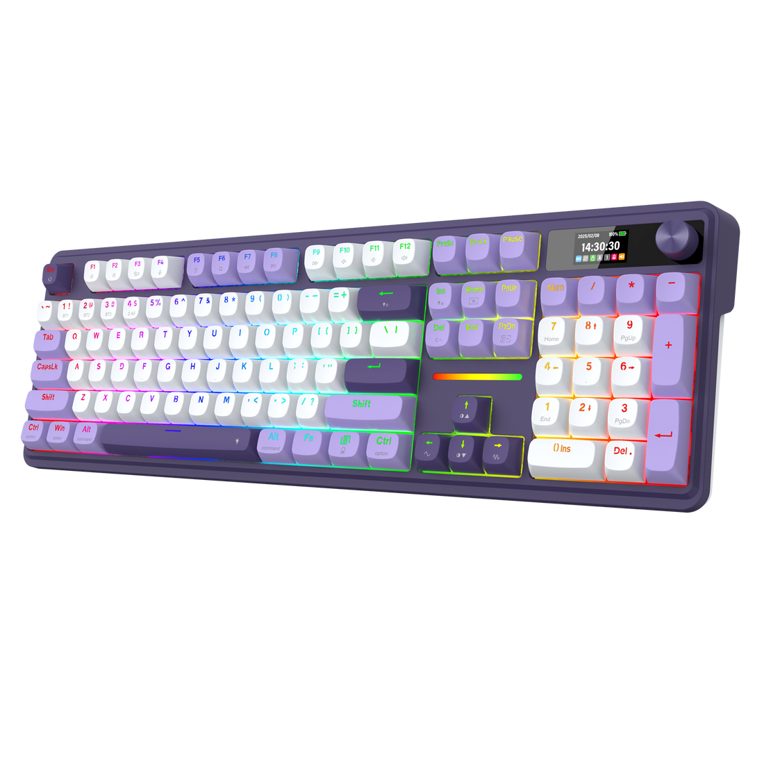 Redragon K762WP-RGB-PRO 3-Modes 104 Gasket Mechanical Keyboard with LCD Display