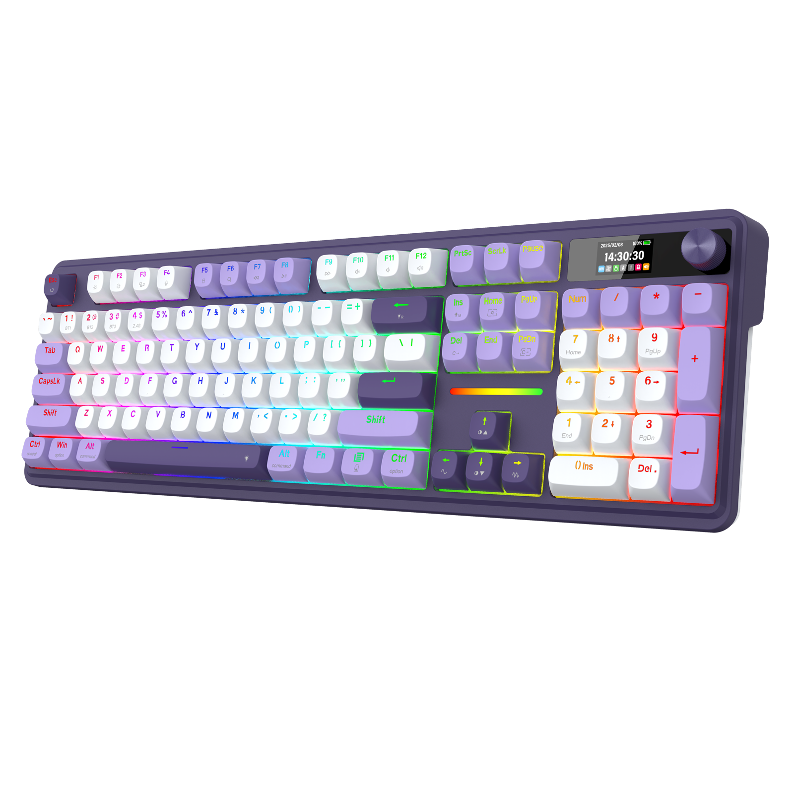 Redragon K762WP-RGB-PRO 3-Mode Keyboard Mekanik Gasket 104 Tombol dengan Layar LCD