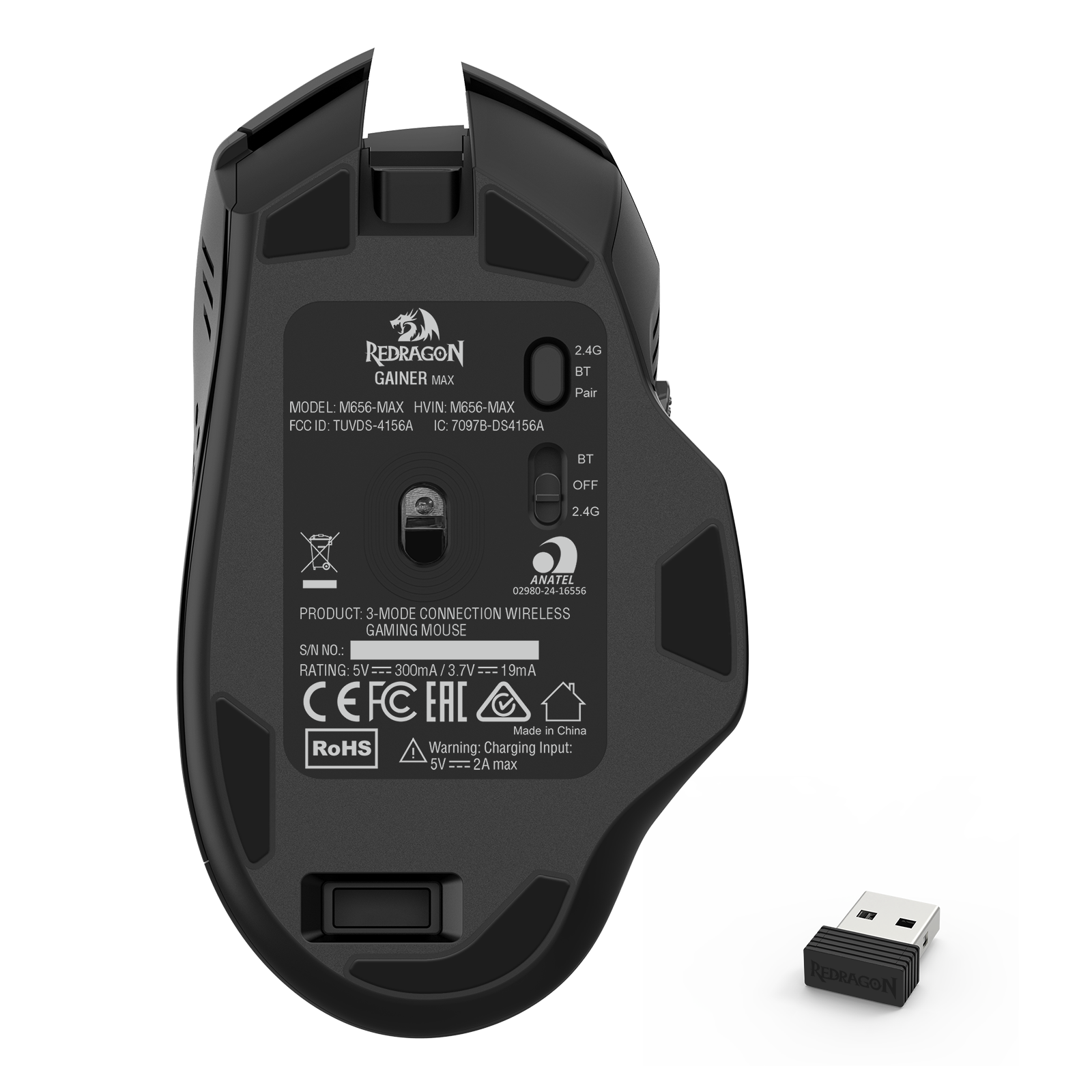 Redragon M656-MAX 3-Modes Connection Wireless Gaming Mouse