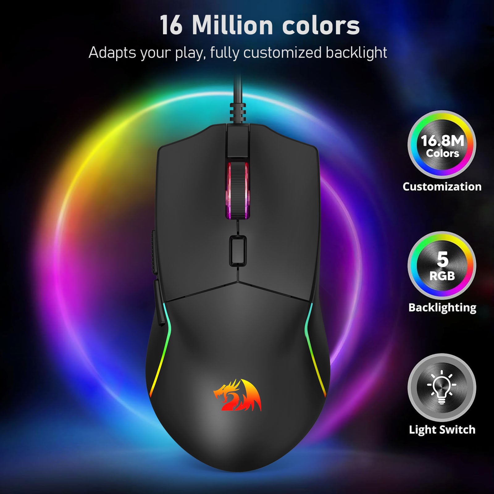 M730-RGB Tetikus Gaming Koneksi Kabel