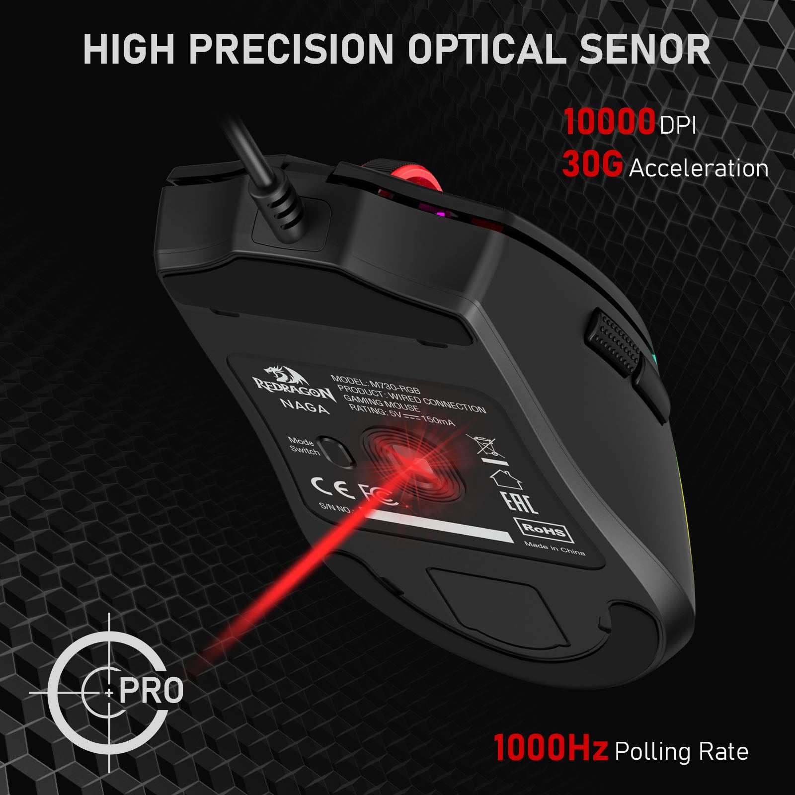 M730-RGB Tetikus Gaming Koneksi Kabel