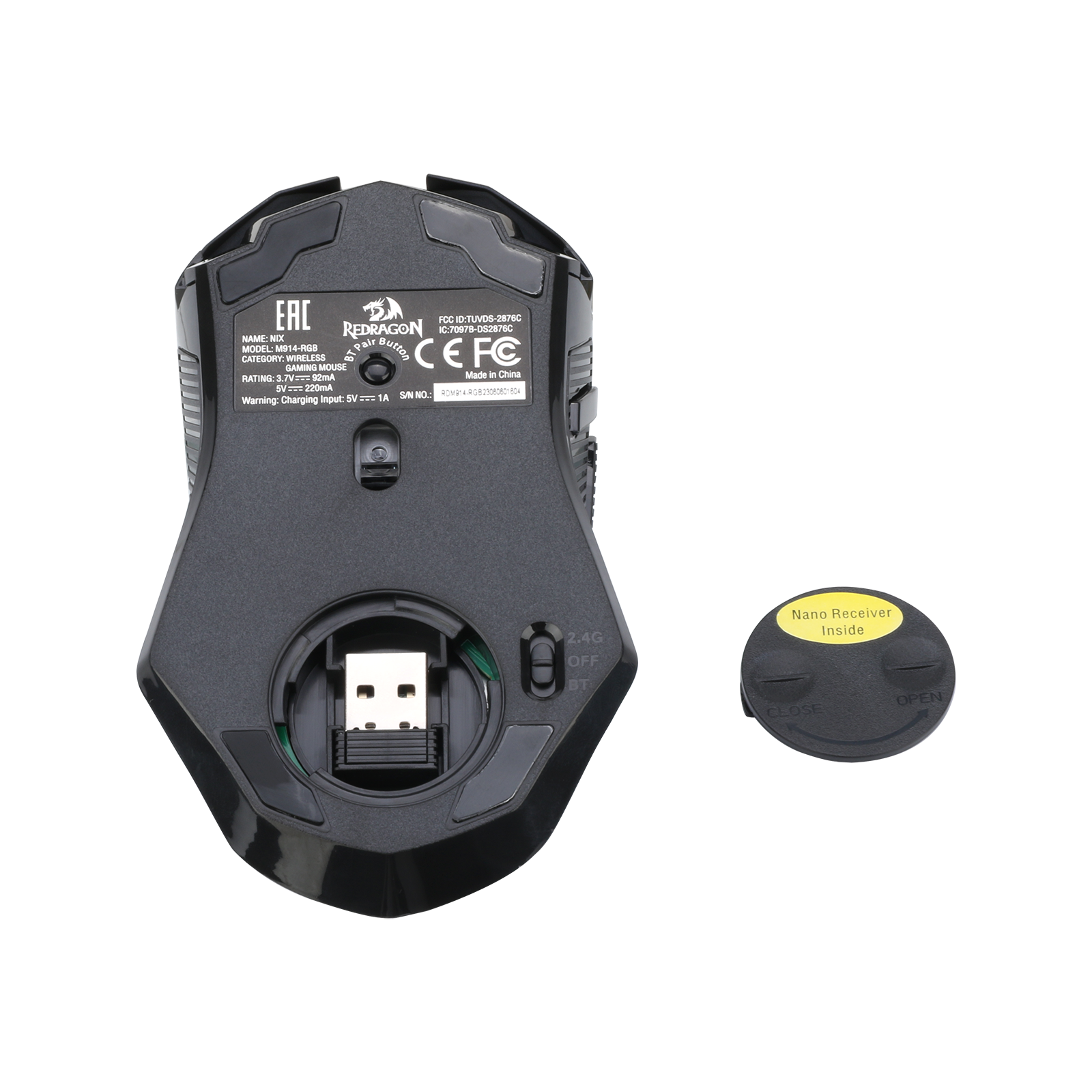 Redragon M914 Wired/2.4G wireless/ BT 3 modes connection gaming mouse