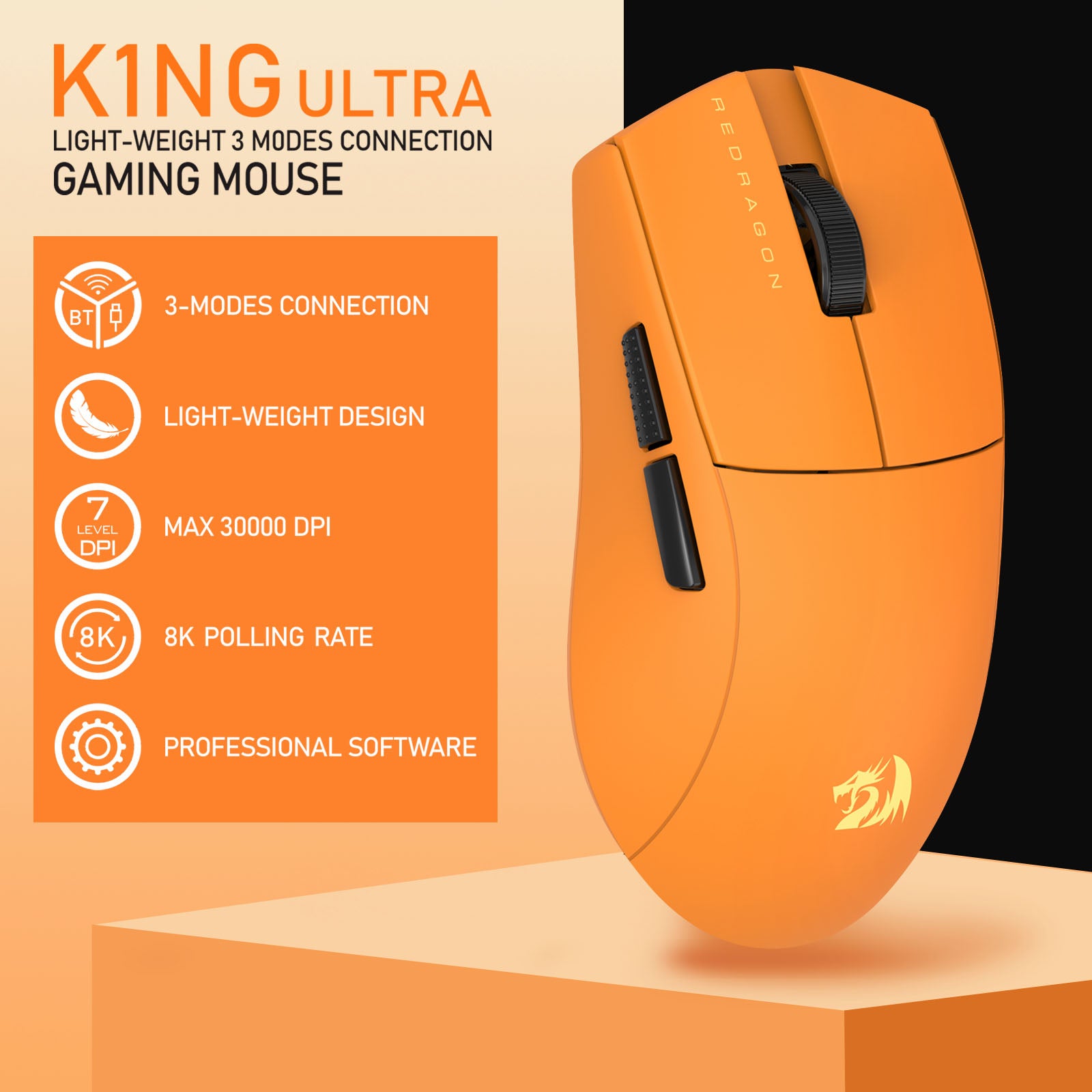 MOUSE GAMING KING M916OB-ULT ULTRA RINGAN 3 MODE KONEKSI