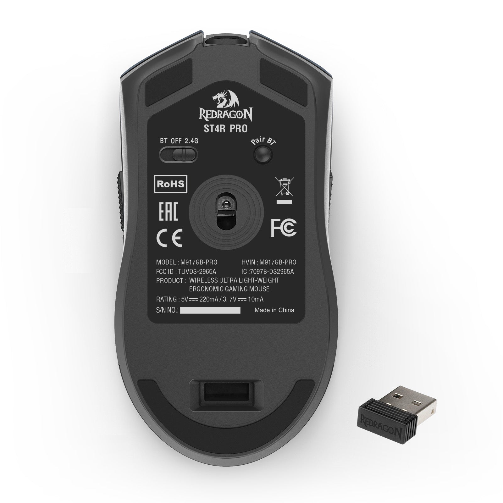 Redragon ST4R PRO M917-PRO 3 modes connection light-weight gaming mouse