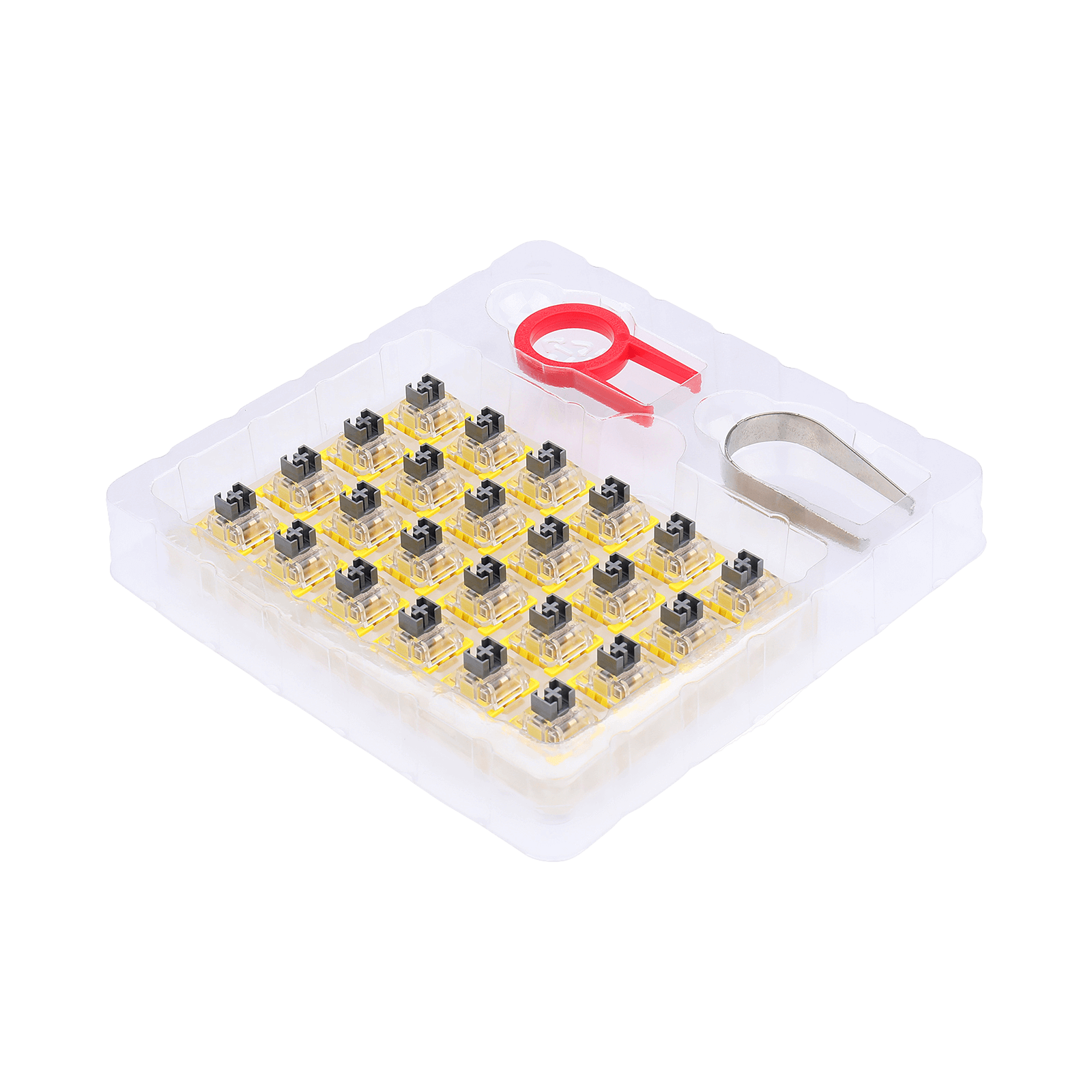 Redragon A113 Bullet-S Tactile Mechanical Switch, Modifikasi Keyboard DIY Hot-Swappable Clicky Switch, 50 Juta Klik (24 pcs Switch, Keycap + Pencabut Switch)