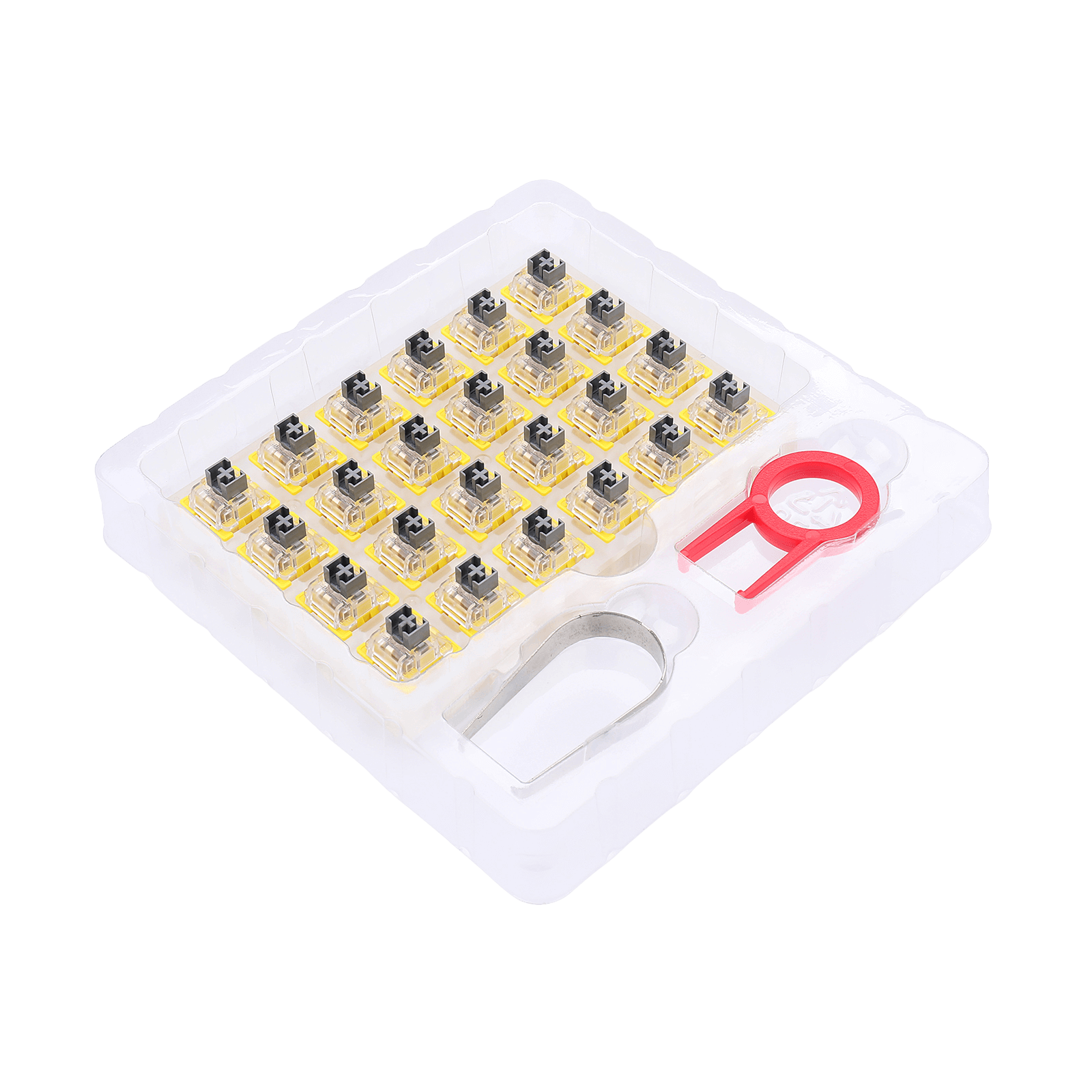 Redragon A113 Bullet-S Tactile Mechanical Switch, Modifikasi Keyboard DIY Hot-Swappable Clicky Switch, 50 Juta Klik (24 pcs Switch, Keycap + Pencabut Switch)