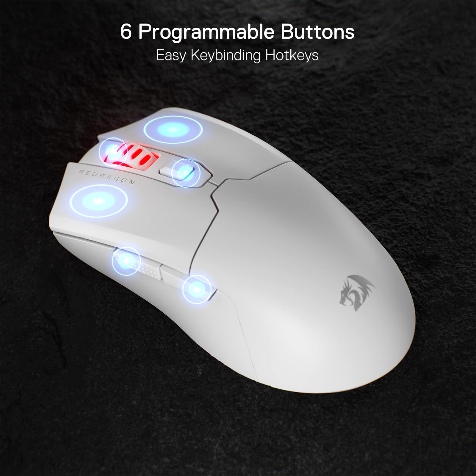 Redragon M995 Wireless Gaming Mouse, 26000 DPI Wired/Wireless Gamer Mouse w/ 3-Mode Connection, BT & 2.4G Wireless, 6 Macro Buttons, Durable Power Capacity for PC/Mac/Laptop