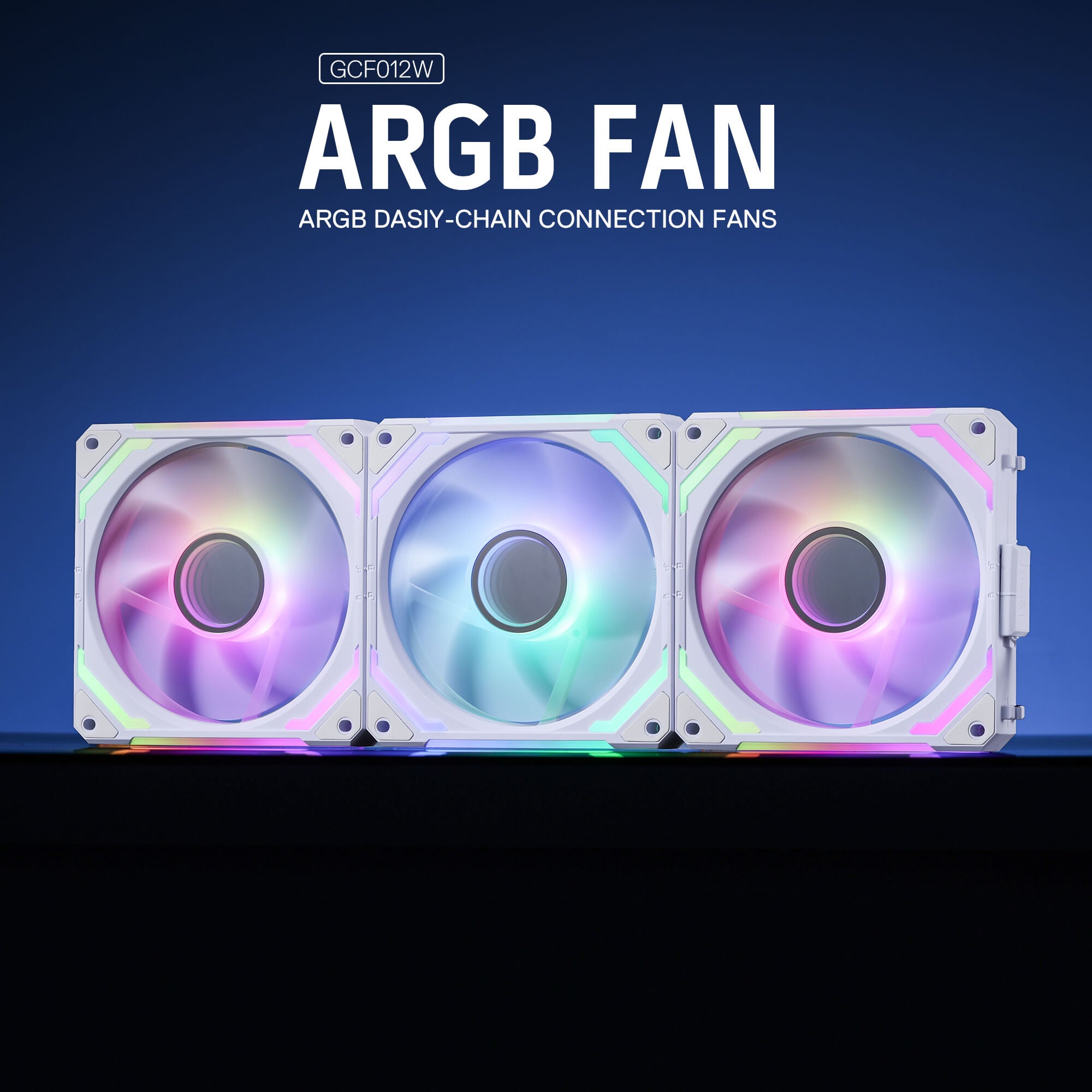 Redragon GCF012 Standard 120mm PC Case Fan, Daisy-Chain Connection, 5V 3Pin ARGB Lighting, 4 Pin PWM Case Fan, for Radiator/Computer Case Cooling, 120x120x25mm, 3 Pack