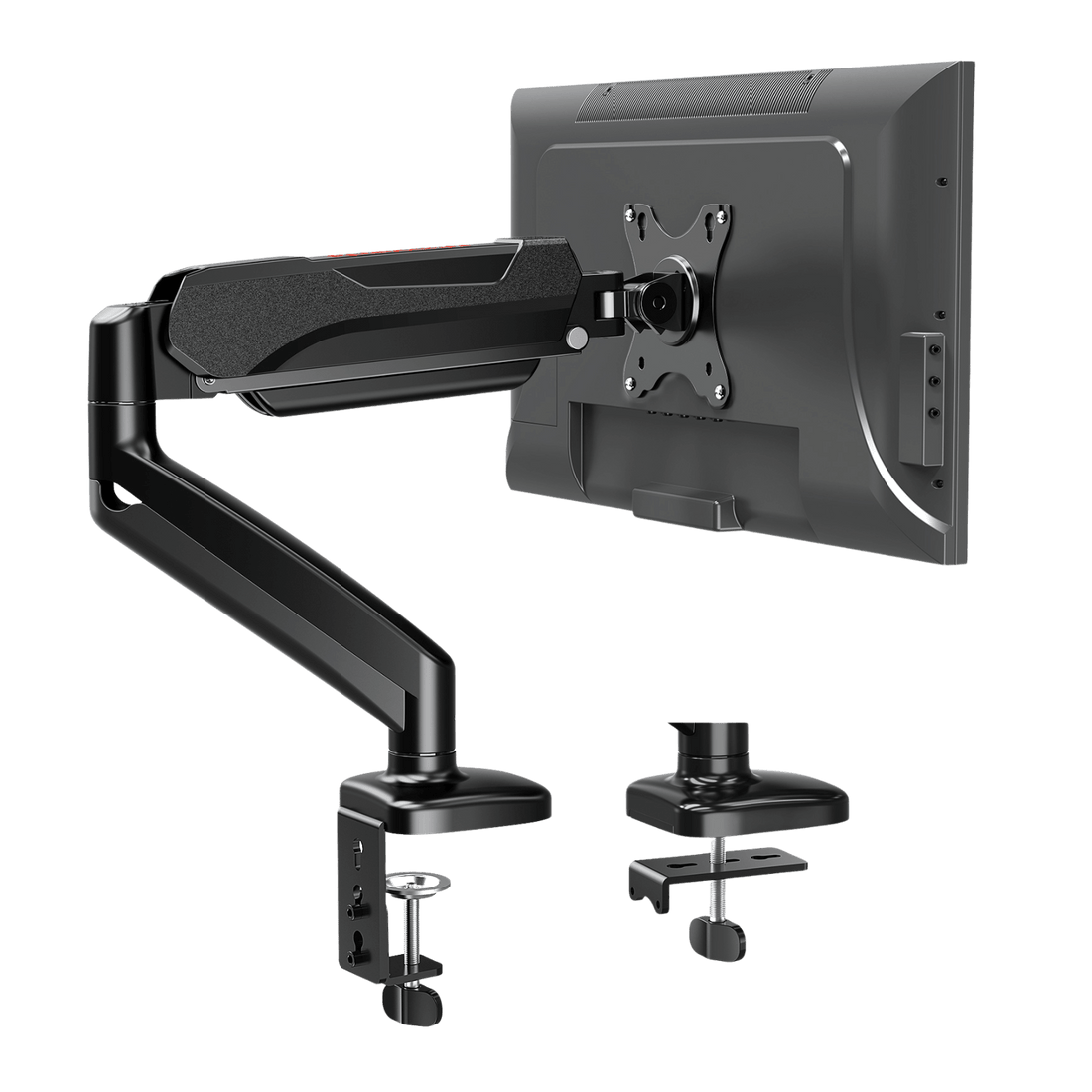 Redragon GMK914 Single Monitor Mount Stand - Gas Spring Adjustable Arms with VESA 75/100mm, 13-32 Inch Screen Compatibility, C Clamp & Grommet Base, Cable Management, 17.6lbs Load Capacity