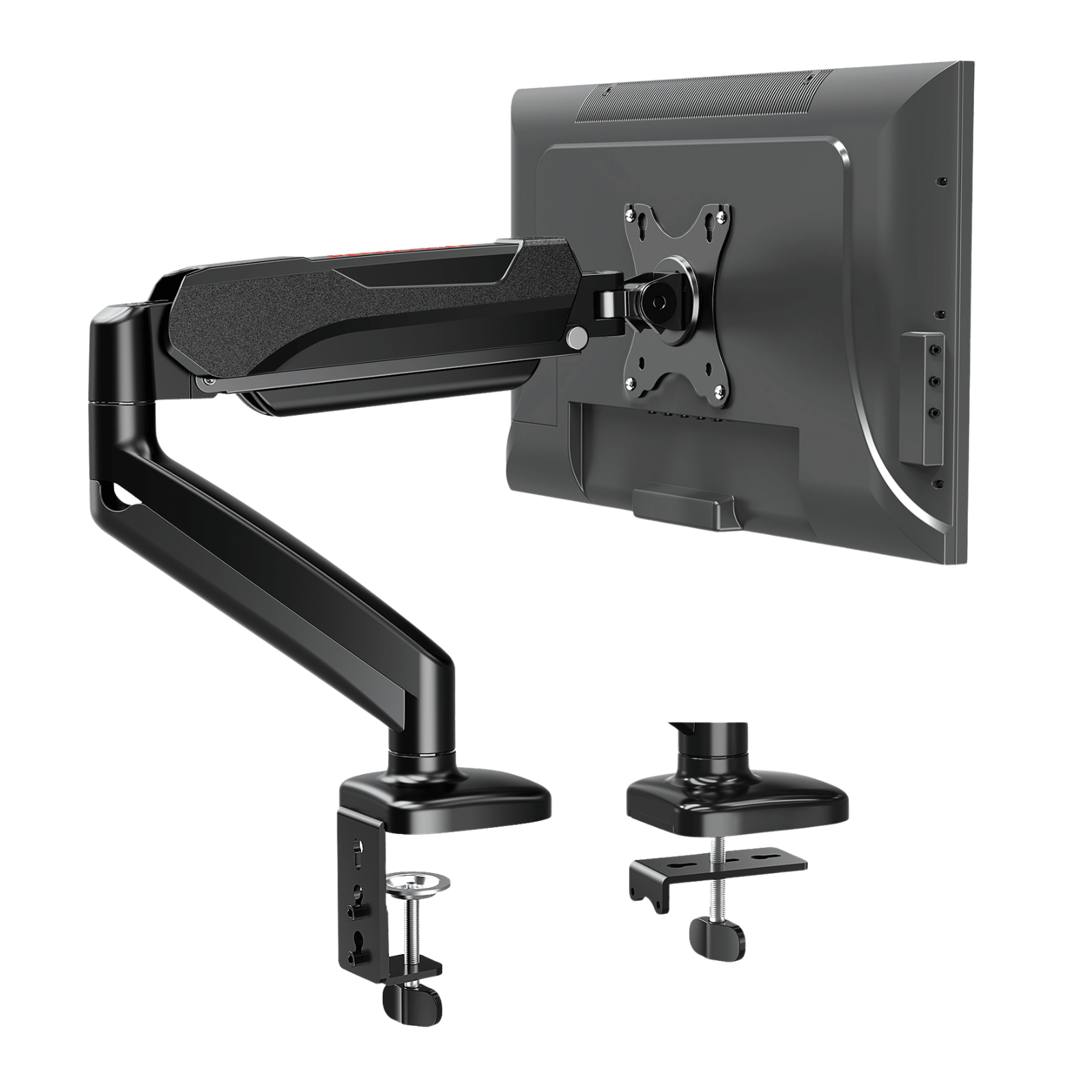 Redragon GMK914 Single Monitor Mount Stand - Gas Spring Adjustable Arms with VESA 75/100mm, 13-32 Inch Screen Compatibility, C Clamp & Grommet Base, Cable Management, 17.6lbs Load Capacity