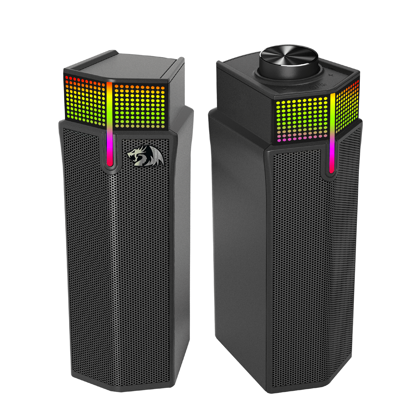 Redragon GS511 Wireless RGB Desktop Speakers, 2.0 PC Gaming Soundbar w/BT 5.3/USB Mode, Dual-Play Design, Rich Stereo Sound and Bass, RGB Backlight & All-in-one Control, USB Powered