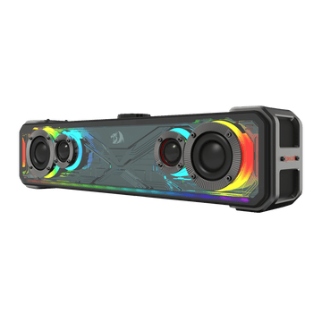 Redragon GS817 RGB Desktop Soundbar, 2.0 Channel Stereo Speakers for Desktop w/Massive 30W Max Power, Touch-Control, Bluetooth 5.3 & 3.5mm AUX Inputs, Black