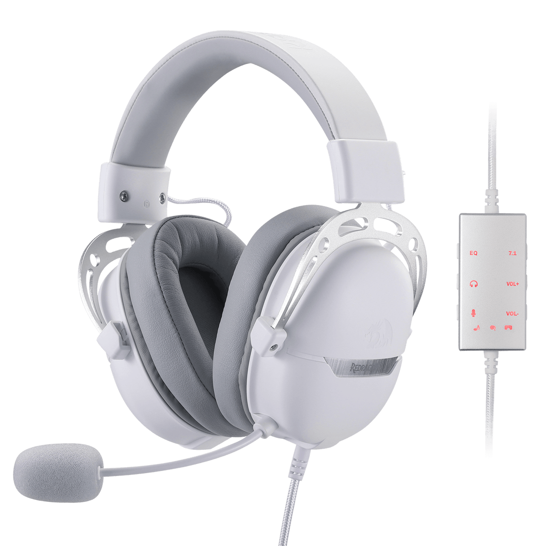 Redragon H376 Aurora Wired Gaming Headset, Virtual 7.1 Surround Sound, 40mm Drivers, in-line Control with EQ Mode, Over-Ear Headphones Works for PC/PS5/NS