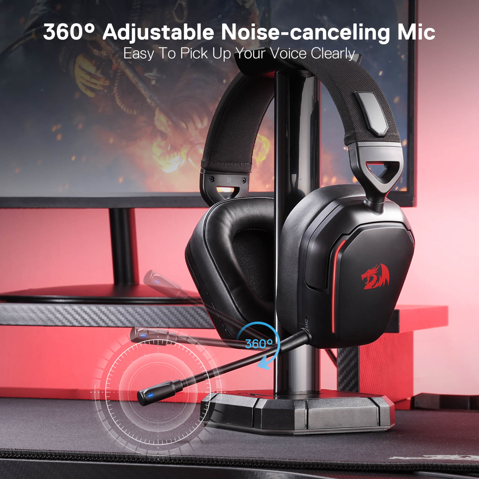 Redragon H868 3-Mode Wireless 7.1 Surround Sound RGB Gaming Headset