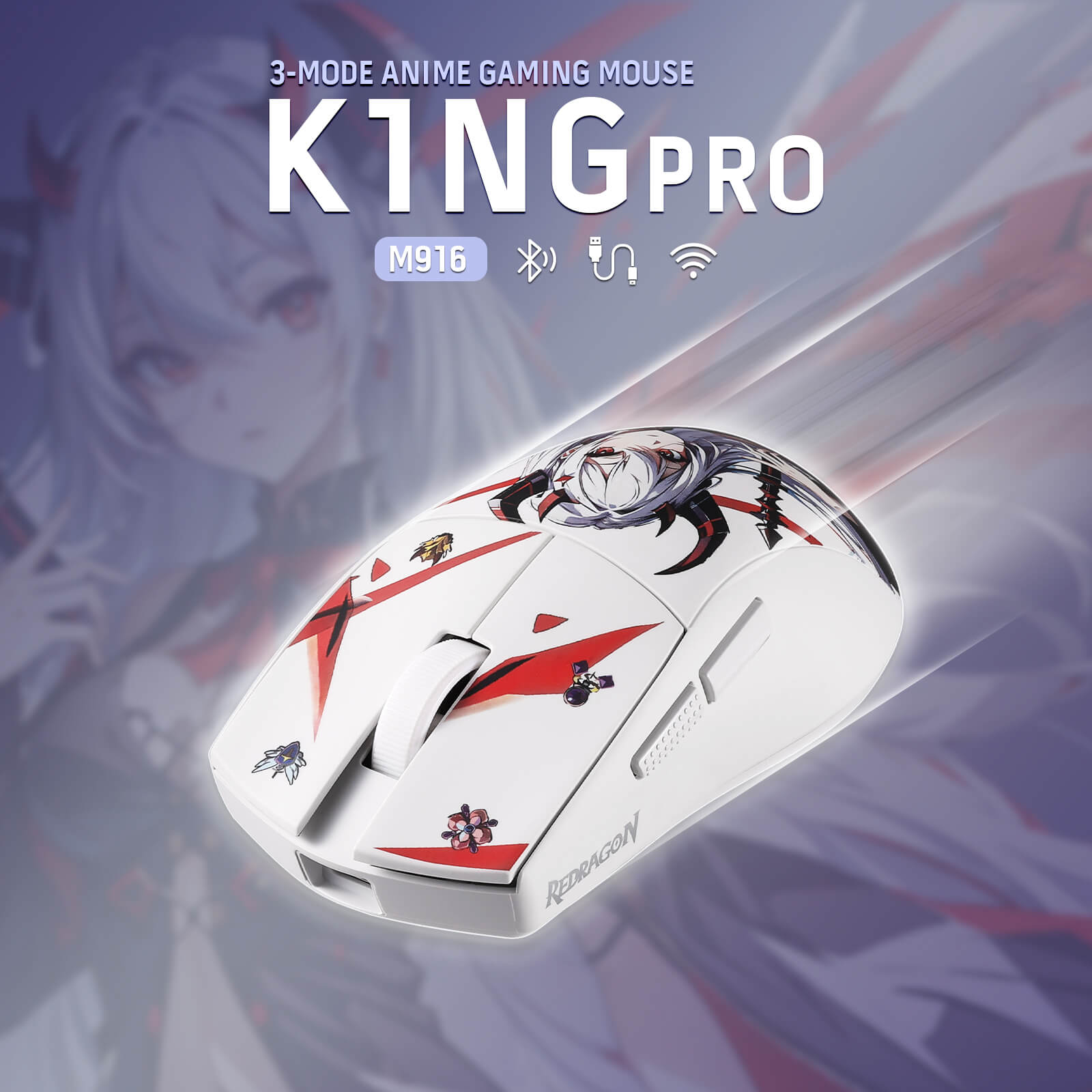 Redragon K686 Pro SE Keyboard in a Gaming Setup with Customizable RGB Lighting and Anime-Themed Design