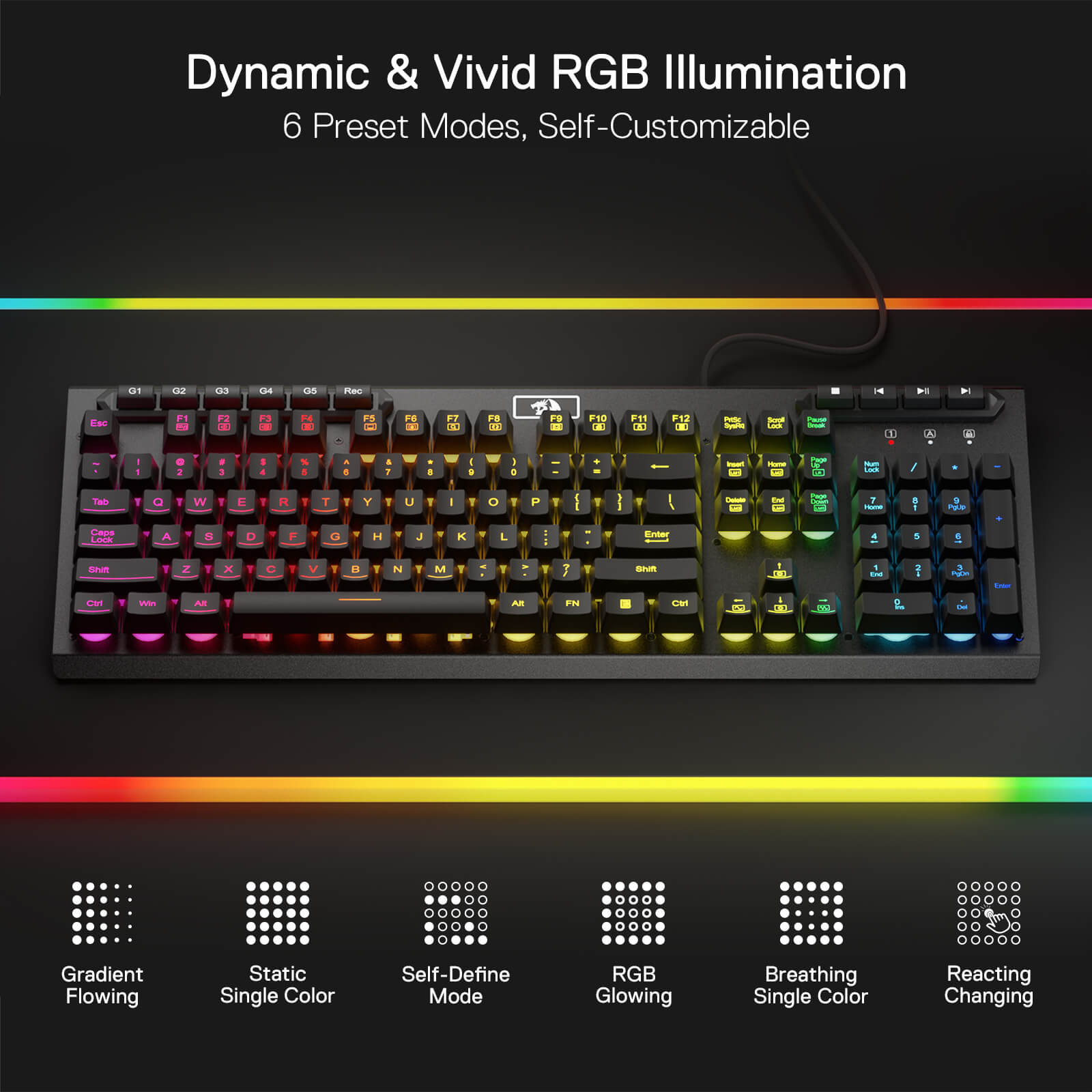 Redragon K513 RGB Membrane Gaming Keyboard