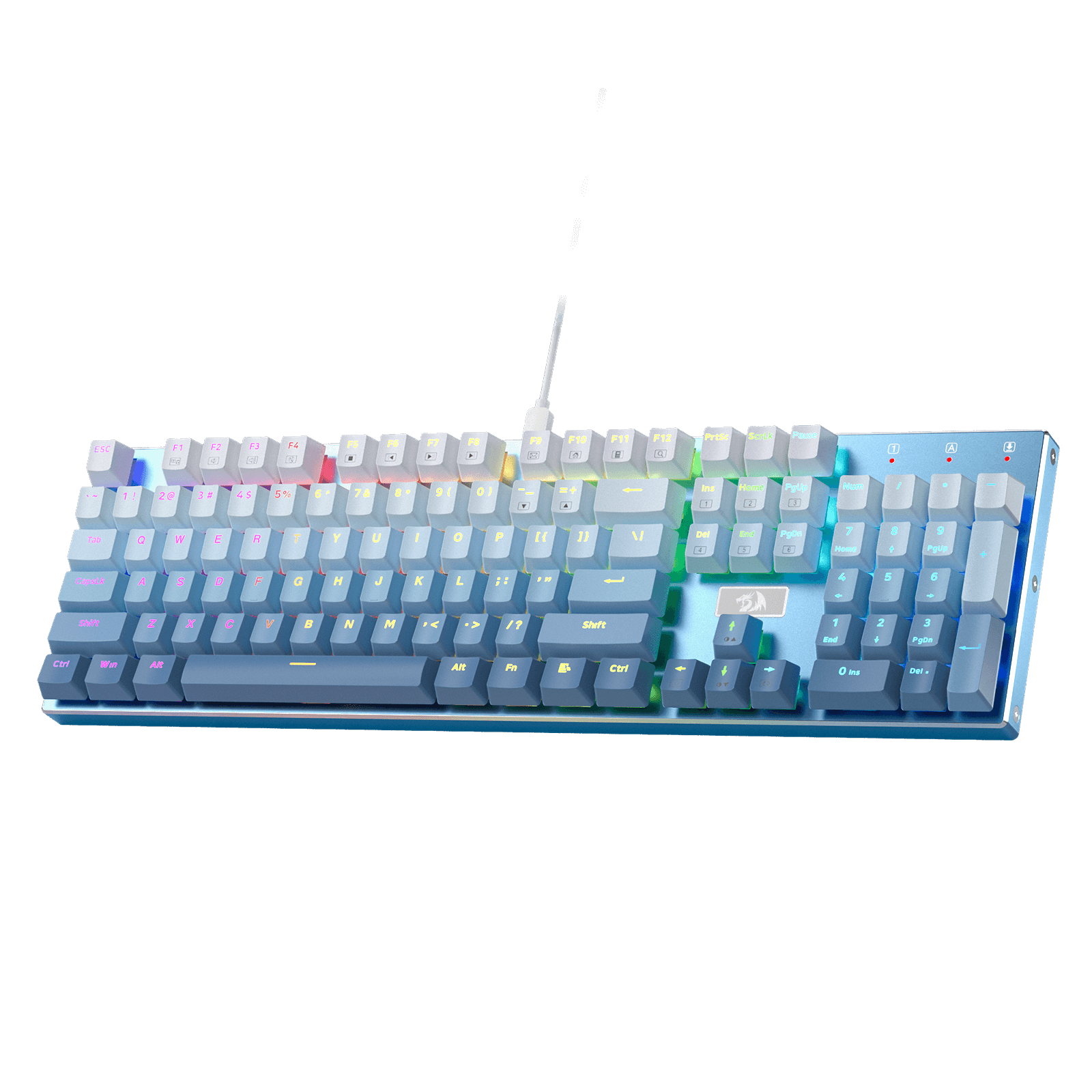 Redragon K556 SE RGB LED Backlit Wired Mechanical Gaming Keyboard, Aluminum Base, 104 Keys Upgraded Socket, 3.5mm Sound Absorbing Foams, Hot-Swap Linear Quiet Red Switch, Gradient Blue