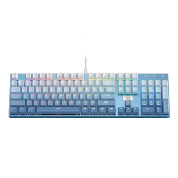Redragon K556 SE RGB LED Backlit Wired Mechanical Gaming Keyboard, Aluminum Base, 104 Keys Upgraded Socket, 3.5mm Sound Absorbing Foams, Hot-Swap Linear Quiet Red Switch, Gradient Blue