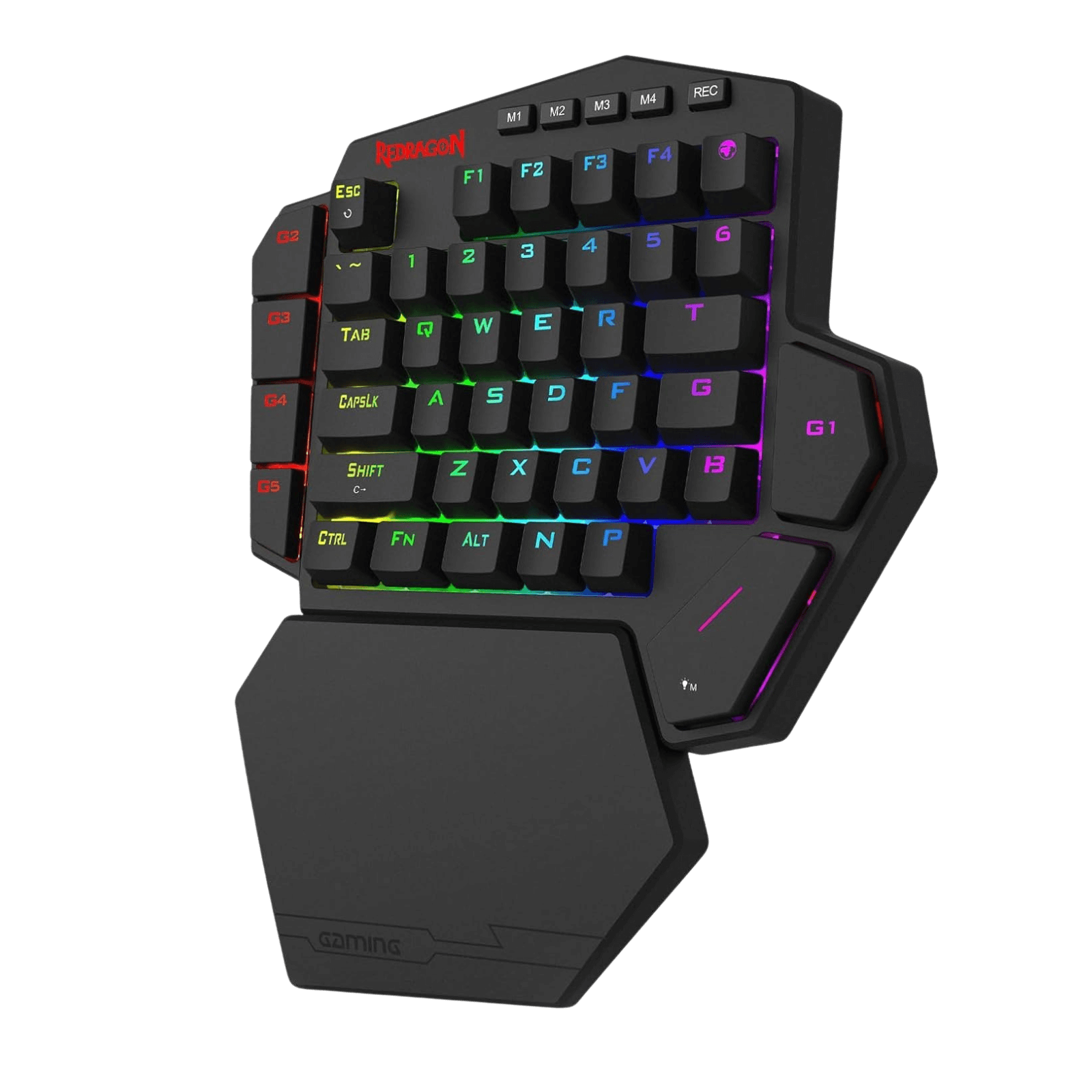 Gaming keyboard with RGB lighting on a black background