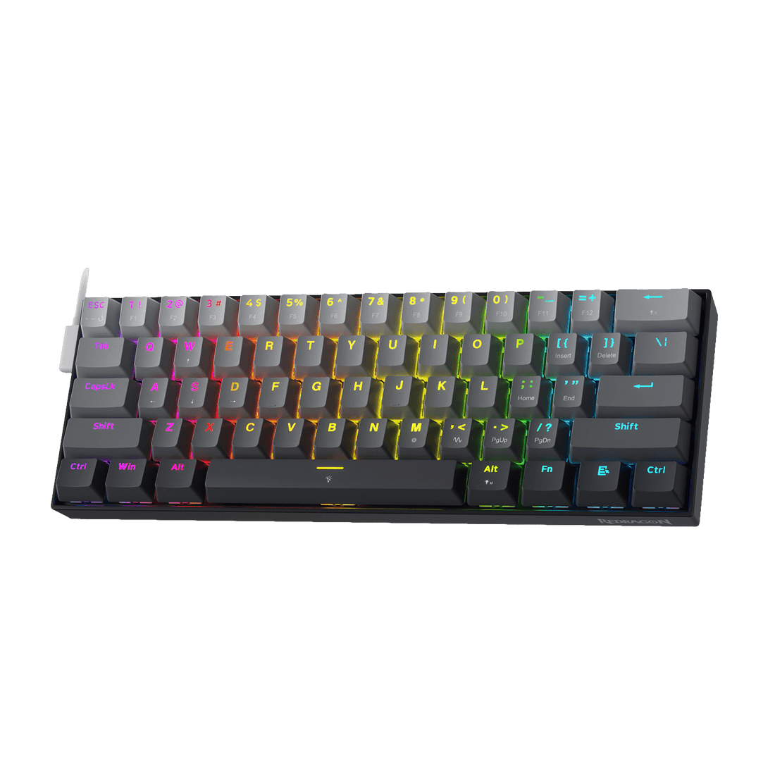 Redragon K617 Rapid Trigger Gaming Keyboard, 60% Wired Mechanical Keyboard w/ 8k Hz Polling Rate, Hyper-Fast 0.2mm Actuation Custom Magnetic Switch Adjustable via Software, Misty Grey