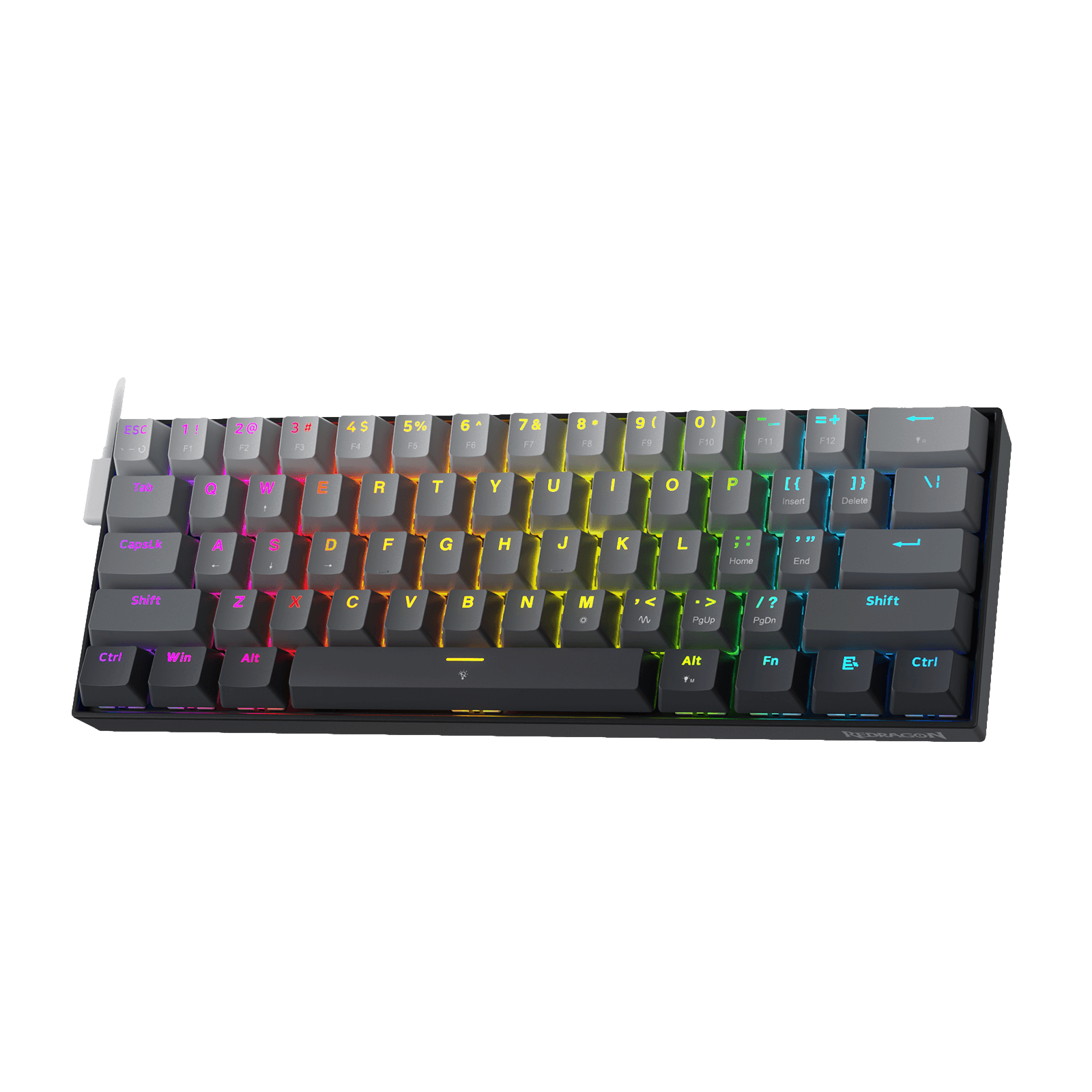 Redragon K617 Rapid Trigger Gaming Keyboard, 60% Wired Mechanical Keyboard w/ 8k Hz Polling Rate, Hyper-Fast 0.2mm Actuation Custom Magnetic Switch Adjustable via Software, Misty Grey