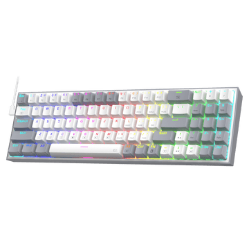 Redragon K628 Pollux 75% Wired RGB Gaming Keyboard, 78 Keys Hot-Swappable Compact Mechanical Keyboard w/100% Hot-Swap Socket, Free-Mod Plate Mounted PCB & Dedicated Arrow Keys and Numpad, Red Switch