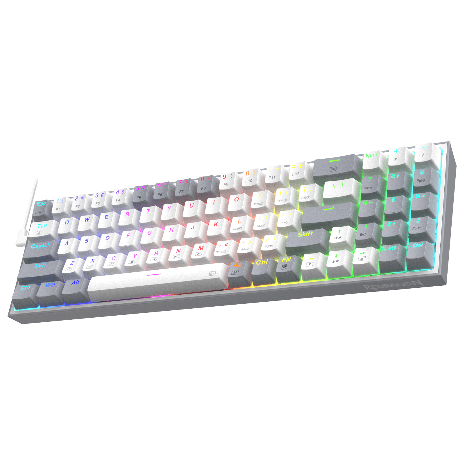 Redragon K628 Pollux 75% Wired RGB Gaming Keyboard, 78 Keys Hot-Swappable Compact Mechanical Keyboard w/100% Hot-Swap Socket, Free-Mod Plate Mounted PCB & Dedicated Arrow Keys and Numpad, Red Switch