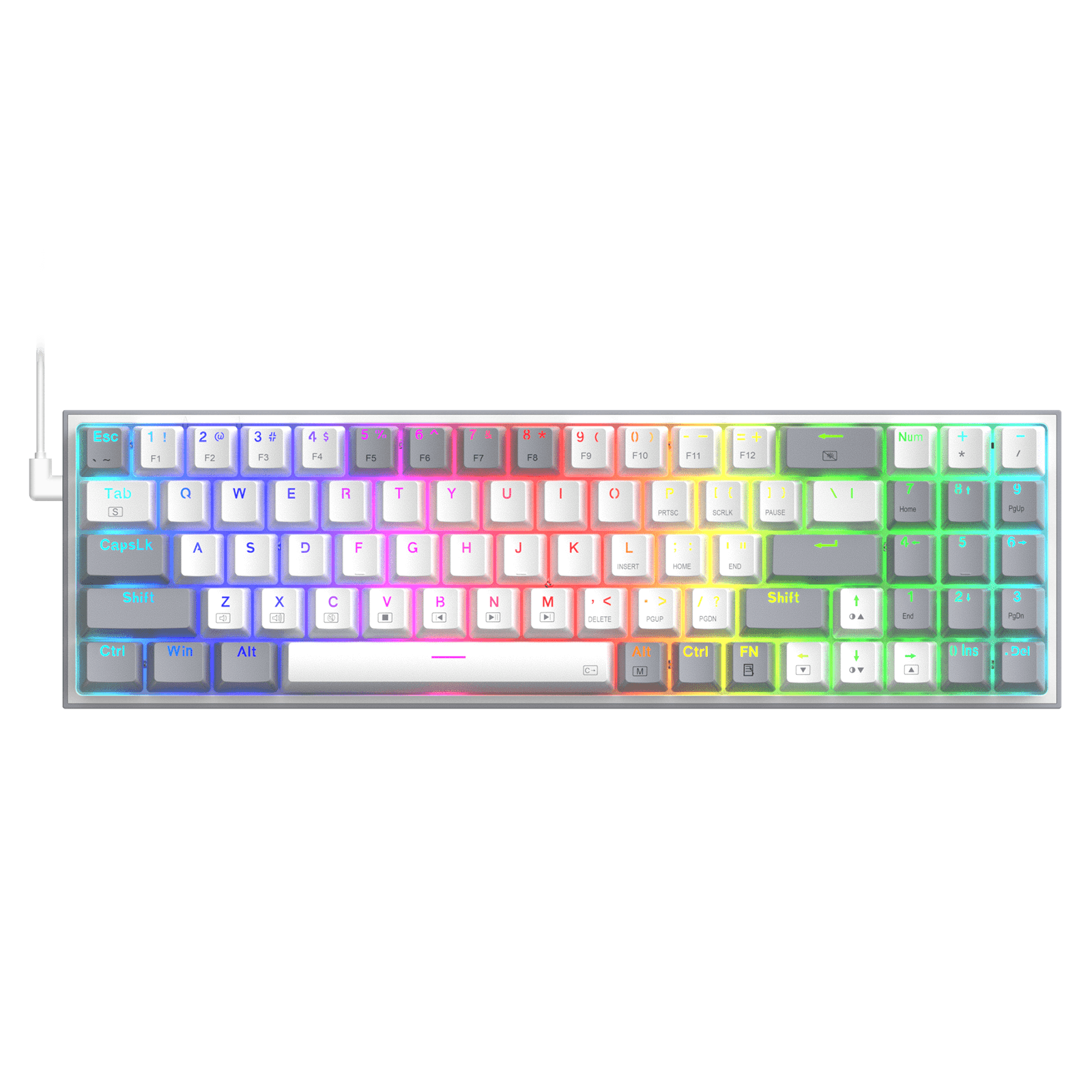 Redragon K628 Pollux 75% Wired RGB Gaming Keyboard, 78 Keys Hot-Swappable Compact Mechanical Keyboard w/100% Hot-Swap Socket, Free-Mod Plate Mounted PCB & Dedicated Arrow Keys and Numpad, Red Switch