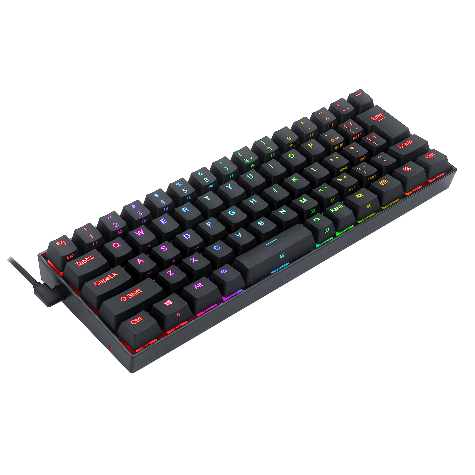 Redragon K630RGB-JPTI Keyboard Mekanik Berkabel 66 tombol Portabel Tata Letak Jepang