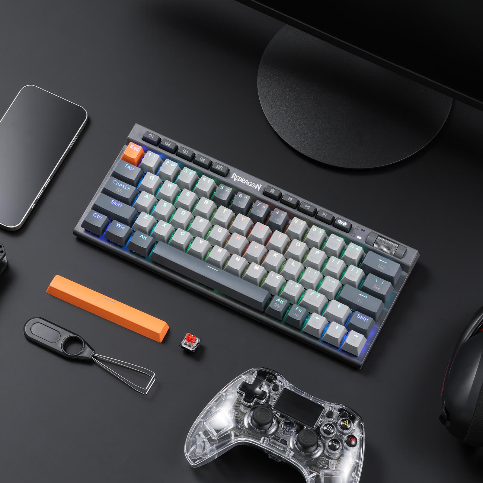 Redragon TRARIC K634 PRO 60% 3-Mode Wireless RGB Gaming Keyboard