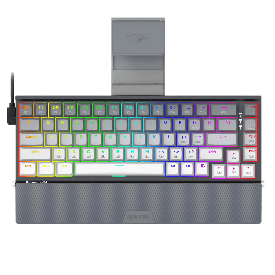 Redragon K641 SHACO PRO 60% Aluminum RGB Mechanical Keyboard, Bluetooth/2.4Ghz/Wired 3-Mode 68 Keys Compact Gaming Keyboard with Detachable Phone Stand/Gradient Keycaps/Upgraded Hot-Swap Socket