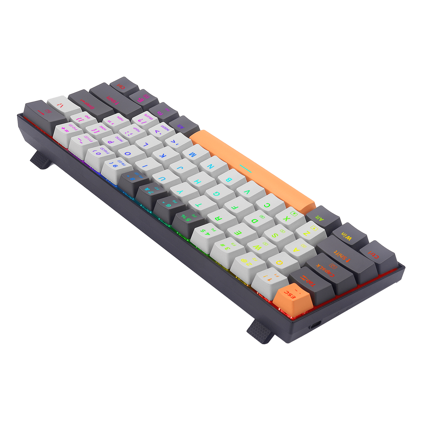 Redragon K644 SE 65% Wired RGB Gaming Keyboard, 61 Keys Hot-Swappable Compact Mechanical Keyboard w/Upgrade Hot-Swap PCB Socket & Creative 1.2X Larger Size, Quiet Red Linear Switch
