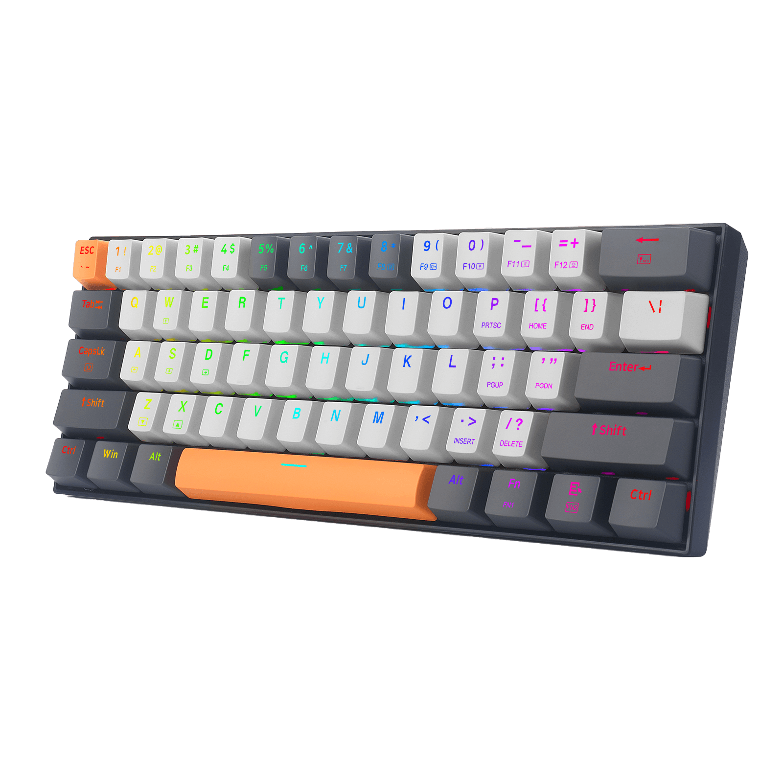 Redragon K644 SE 65% Wired RGB Gaming Keyboard, 61 Keys Hot-Swappable Compact Mechanical Keyboard w/Upgrade Hot-Swap PCB Socket & Creative 1.2X Larger Size, Quiet Red Linear Switch