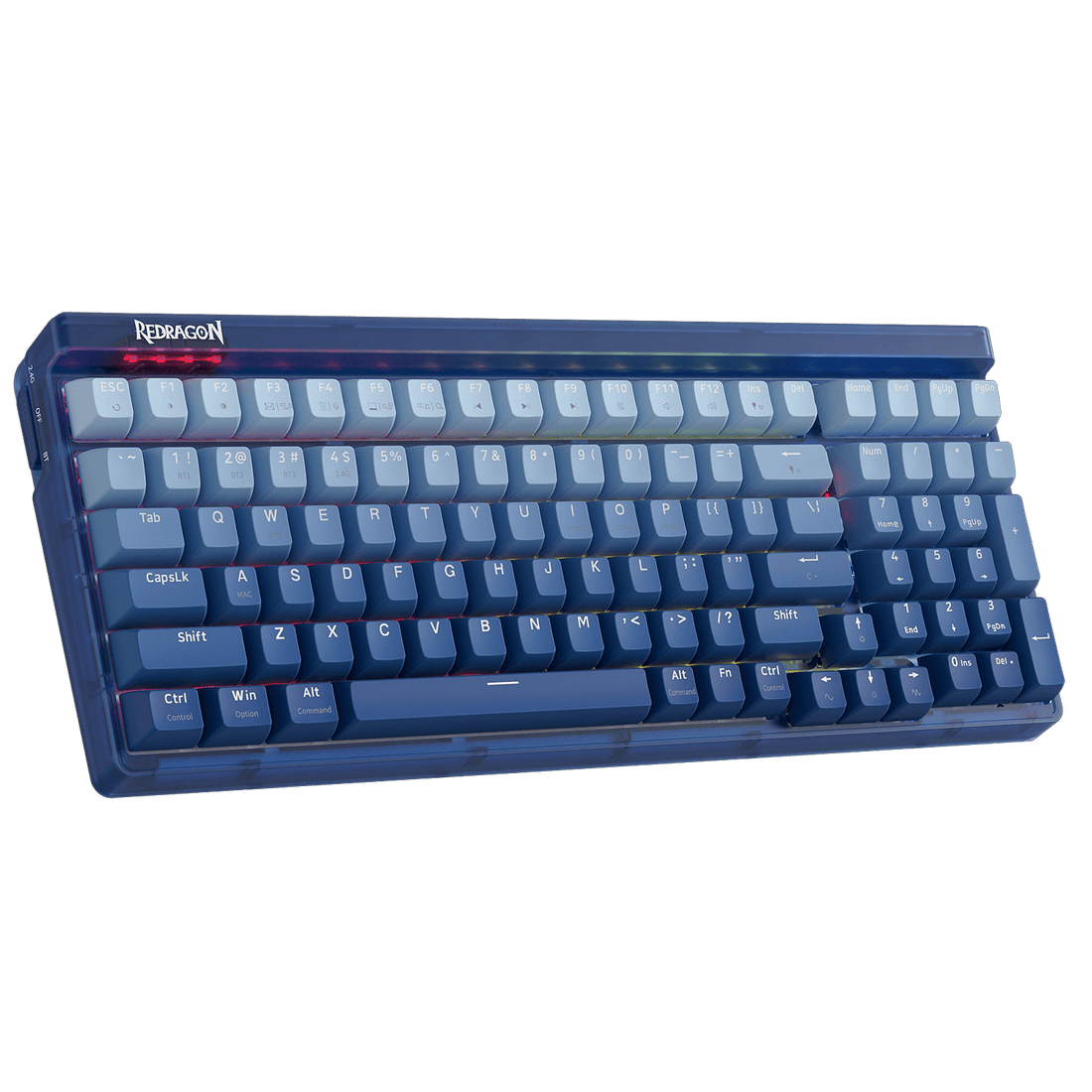 Redragon K656 PRO 3-Mode Wireless RGB Gaming Keyboard, 100 Keys Mechanical Keyboard w/Translucent Board, Hot-Swappable Socket, Sound Absorbing Foam & Custom Tactile Switch, Gradient BlueMade