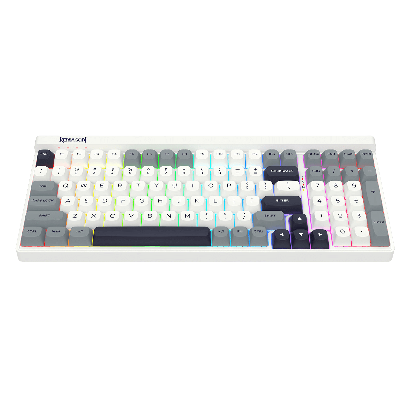 Redragon K656 PRO 3-Mode Wireless RGB Gaming Keyboard, 100 Keys Mechanical Keyboard w/Hot-Swappable Socket, 3 Noise Dampening Layers, PBT Round Keycaps & Custom Linear Switch, Moondust Gray