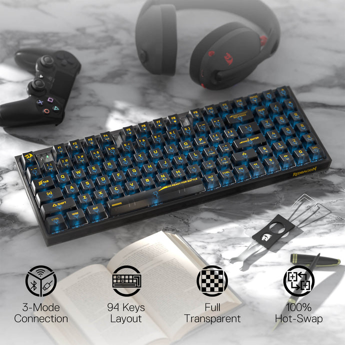 Redragon K658 PRO SE 90% 3-Mode Wireless RGB Gaming Keyboard, 94 Tombo ...