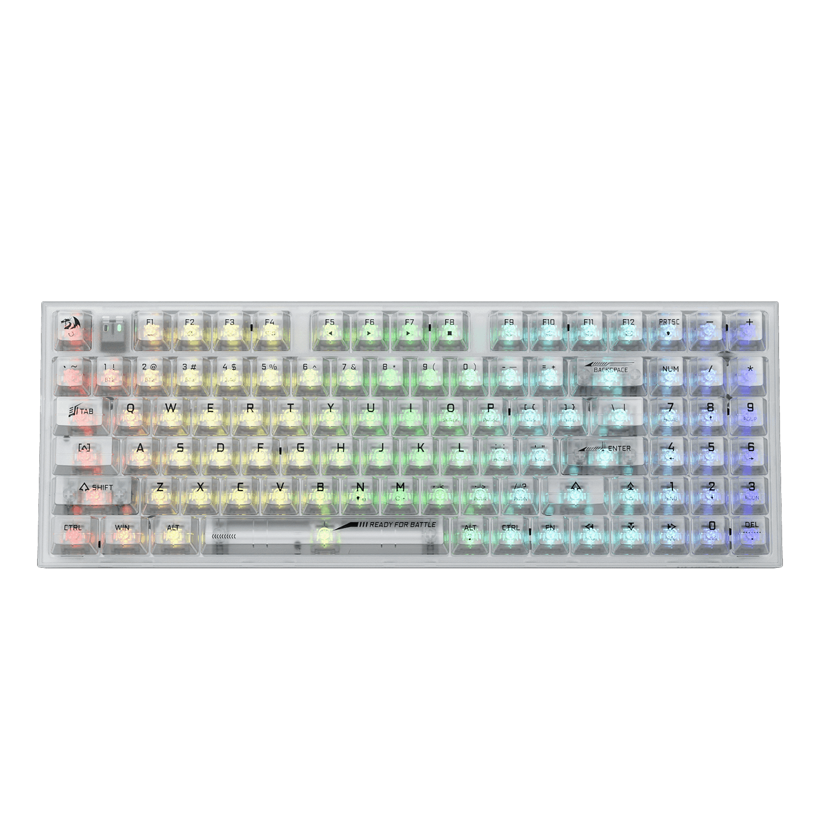 Redragon K658 PRO SE 90% 3-Mode Wireless RGB Gaming Keyboard, 94 Keys Full-Transparent Hot-Swap Mechanical Keyboard w/Upgraded Socket, Sound Absorbing Foams, Full Numpad, Translucent Custom Switch