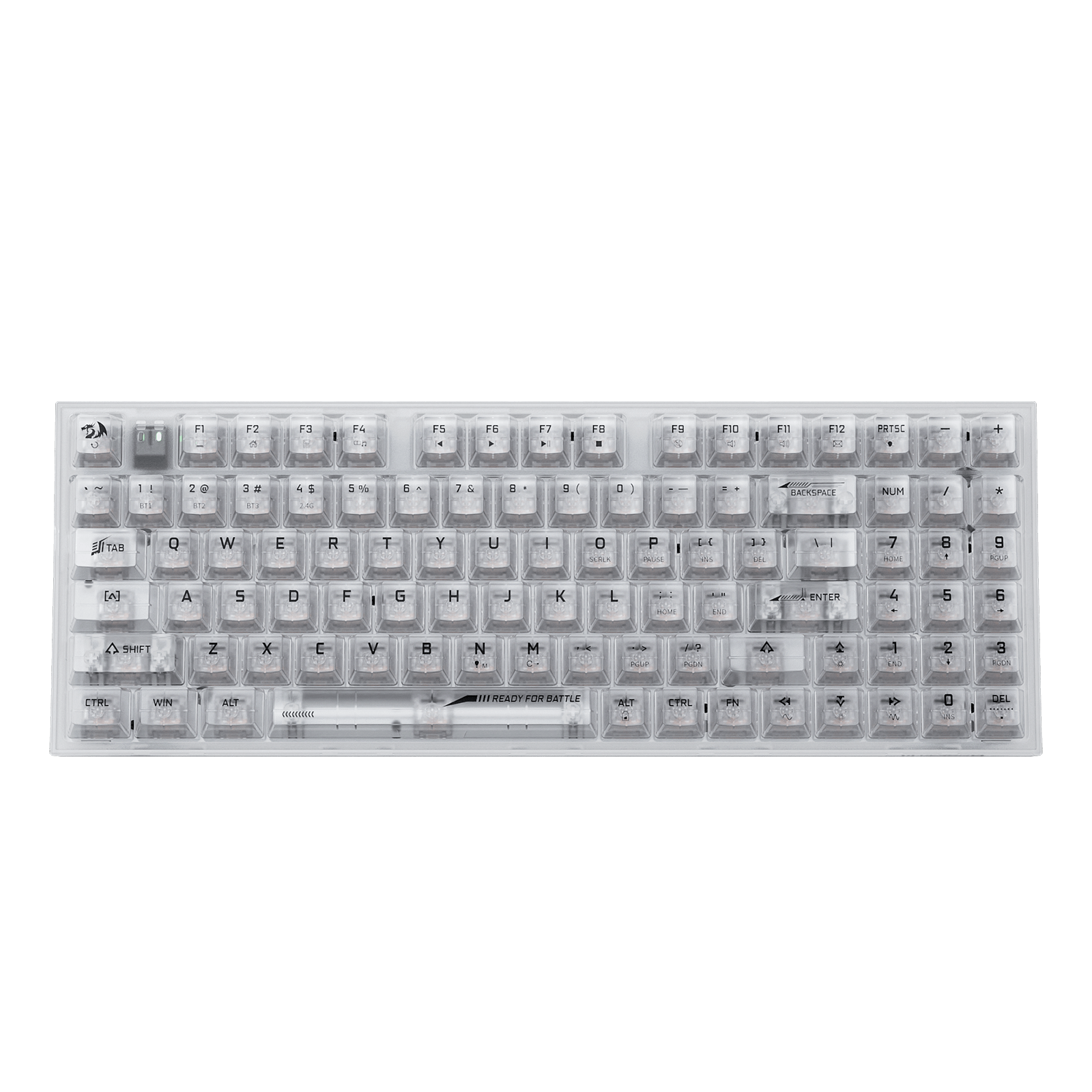Redragon K658 PRO SE 90% 3-Mode Wireless RGB Gaming Keyboard, 94 Keys Full-Transparent Hot-Swap Mechanical Keyboard w/Upgraded Socket, Sound Absorbing Foams, Full Numpad, Translucent Custom Switch
