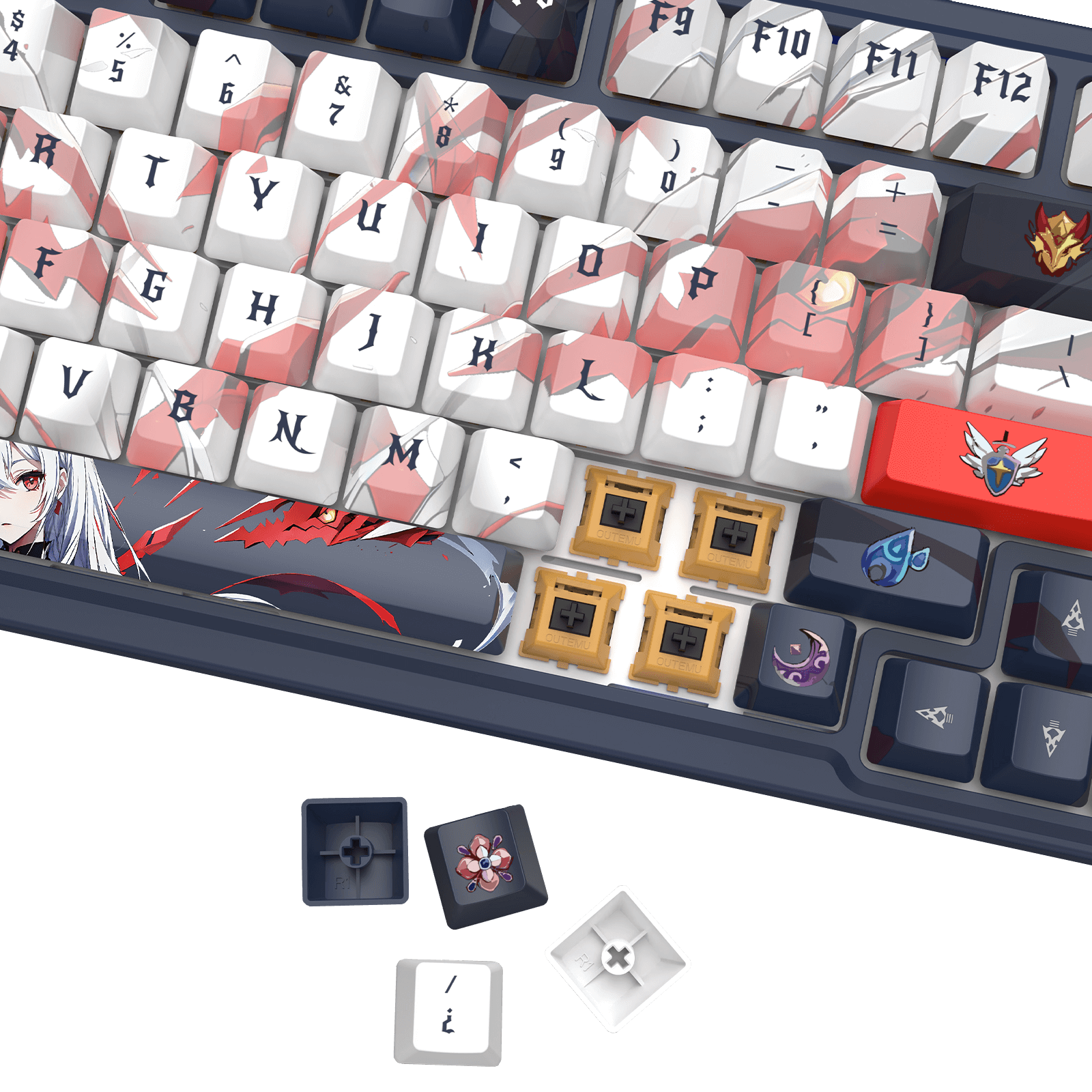 Redragon K686 PRO 98 Keys Wireless Gasket RGB Gaming Keyboard, 3-Modes Anime Mechanical Keyboard w/Hot-Swap Socket, Dedicated Knob Control & Sound Absorbing Pads, Custom Hi-Fi Linear Switch