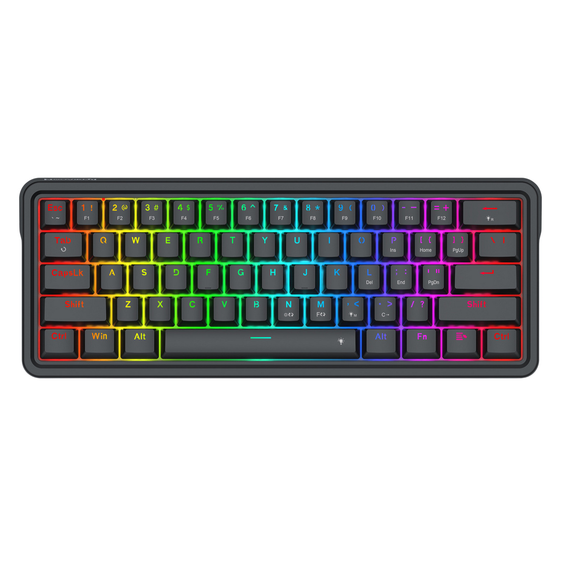 Redragon K722 60% Wired Gasket RGB Gaming Keyboard, 61 Keys Hot-Swap Compact Mechanical Keyboard w/Free-Mod Socket, 3-Layer Noise Dampening, Quiet Custom Linear Switch