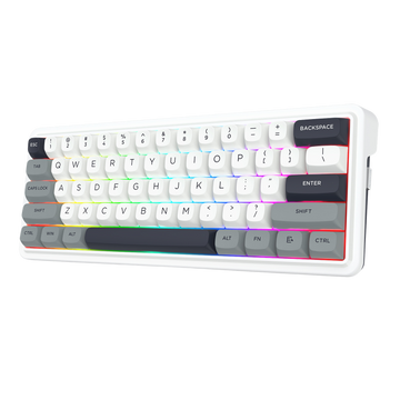 Redragon K722 PRO 60% Wireless Gasket RGB Gaming Keyboard, 61 Keys Hot-Swap Compact Mechanical Keyboard w/Free-Mod Socket, 5-Layer Noise Dampening & Round PBT Keycaps, Quiet Custom Linear Switch