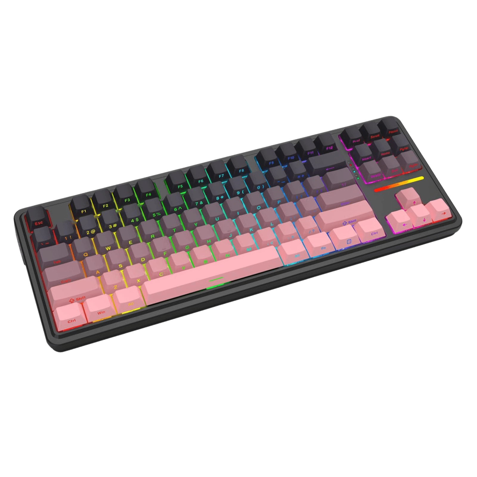 Redragon K728 PRO 80% Wireless Gasket Gaming Keyboard, 3-Mode 87 Keys TKL Mechanical Keyboard w/South-Facing LED & Hot-Swap Socket, 5-Layer Noise Dampening, Custom Linear Switch, PBT Gradient Keycaps