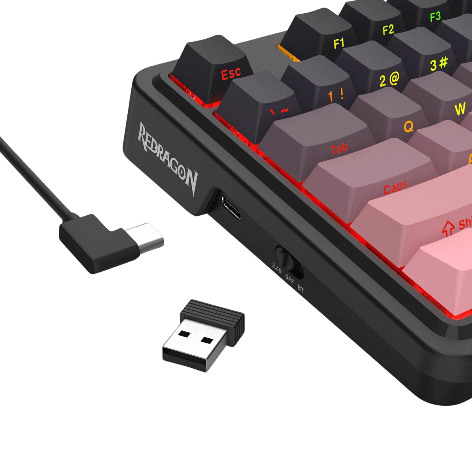 Redragon K728 PRO 80% Wireless Gasket Gaming Keyboard, 3-Mode 87 Keys TKL Mechanical Keyboard w/South-Facing LED & Hot-Swap Socket, 5-Layer Noise Dampening, Custom Linear Switch, PBT Gradient Keycaps