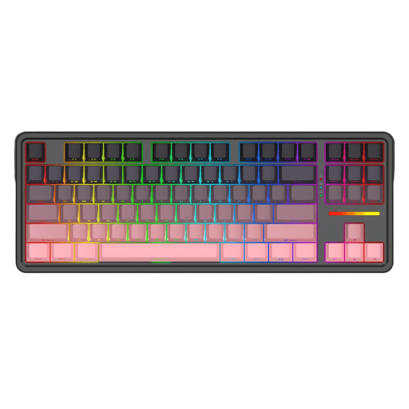Redragon K728 PRO 80% Wireless Gasket Gaming Keyboard, 3-Mode 87 Keys TKL Mechanical Keyboard w/South-Facing LED & Hot-Swap Socket, 5-Layer Noise Dampening, Custom Linear Switch, PBT Gradient Keycaps
