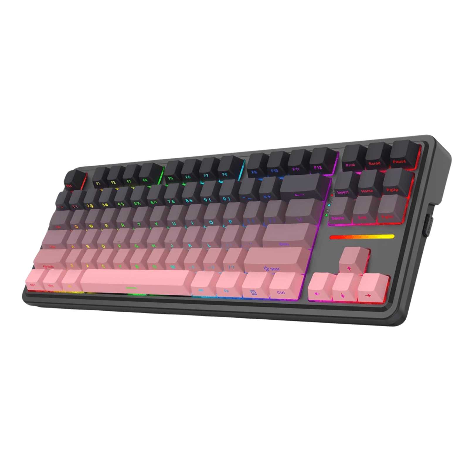 Redragon K728 PRO 80% Wireless Gasket Gaming Keyboard, 3-Mode 87 Keys TKL Mechanical Keyboard w/South-Facing LED & Hot-Swap Socket, 5-Layer Noise Dampening, Custom Linear Switch, PBT Gradient Keycaps