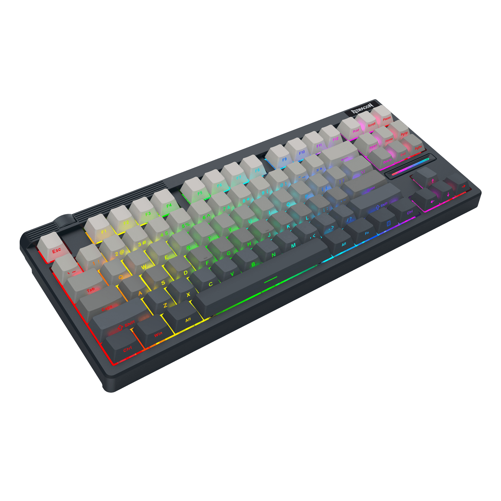 Redragon K729 PRO 80% Wireless Gasket RGB Gaming Keyboard, 3-Mode TKL Mechanical Keyboard w/Knob Control, Mix-Color PBT Keycaps, Hot-Swap South-Facing Socket & 5-Layer Dampener, Custom Silent Switch