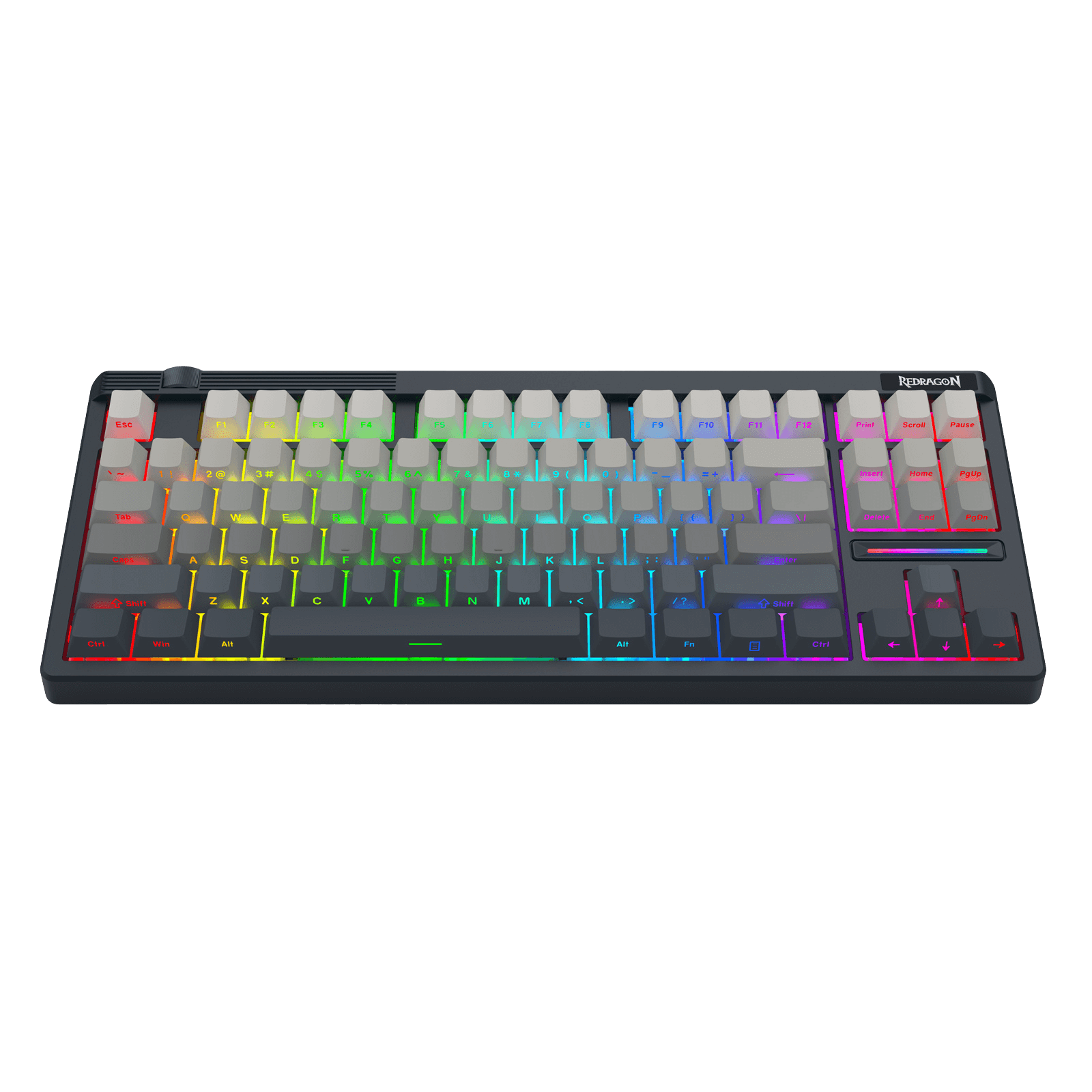 Redragon K729 PRO 80% Wireless Gasket RGB Gaming Keyboard, 3-Mode TKL Mechanical Keyboard w/Knob Control, Mix-Color PBT Keycaps, Hot-Swap South-Facing Socket & 5-Layer Dampener, Custom Silent Switch