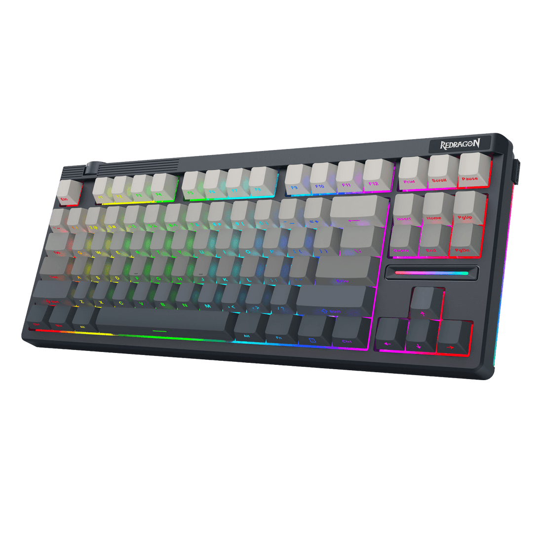 Redragon K729 PRO 80% Wireless Gasket RGB Gaming Keyboard, 3-Mode TKL Mechanical Keyboard w/Knob Control, Mix-Color PBT Keycaps, Hot-Swap South-Facing Socket & 5-Layer Dampener, Custom Silent Switch