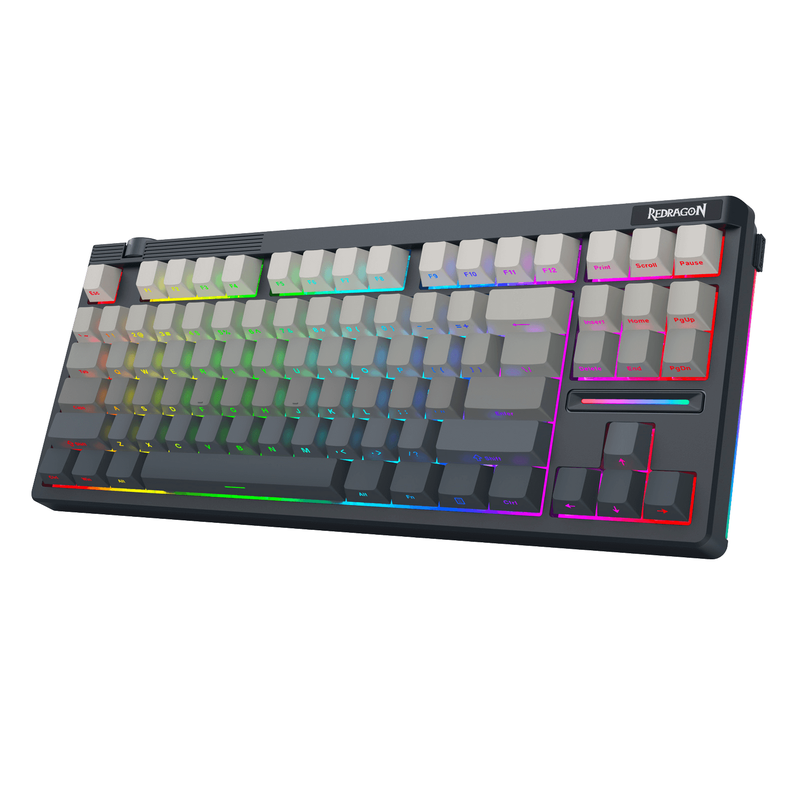 Redragon K729 PRO 80% Wireless Gasket RGB Gaming Keyboard, 3-Mode TKL Mechanical Keyboard w/Knob Control, Mix-Color PBT Keycaps, Hot-Swap South-Facing Socket & 5-Layer Dampener, Custom Silent Switch